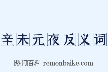 辛未元夜反义词是什么意思的图片